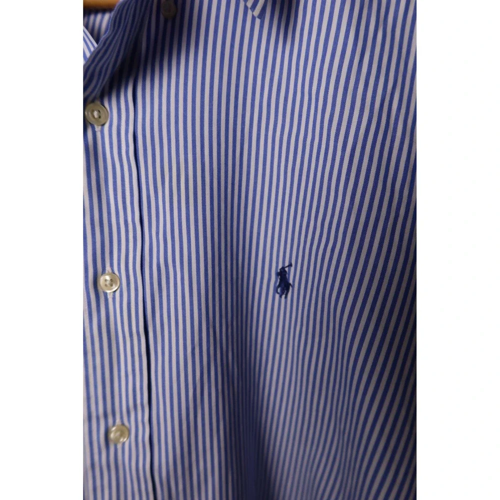 Ralph Lauren Classic Fit Men's XL Blue White Stripe Button Down Pony Shirt